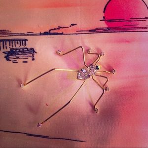 1950s Jeweled Spider Bug Pin